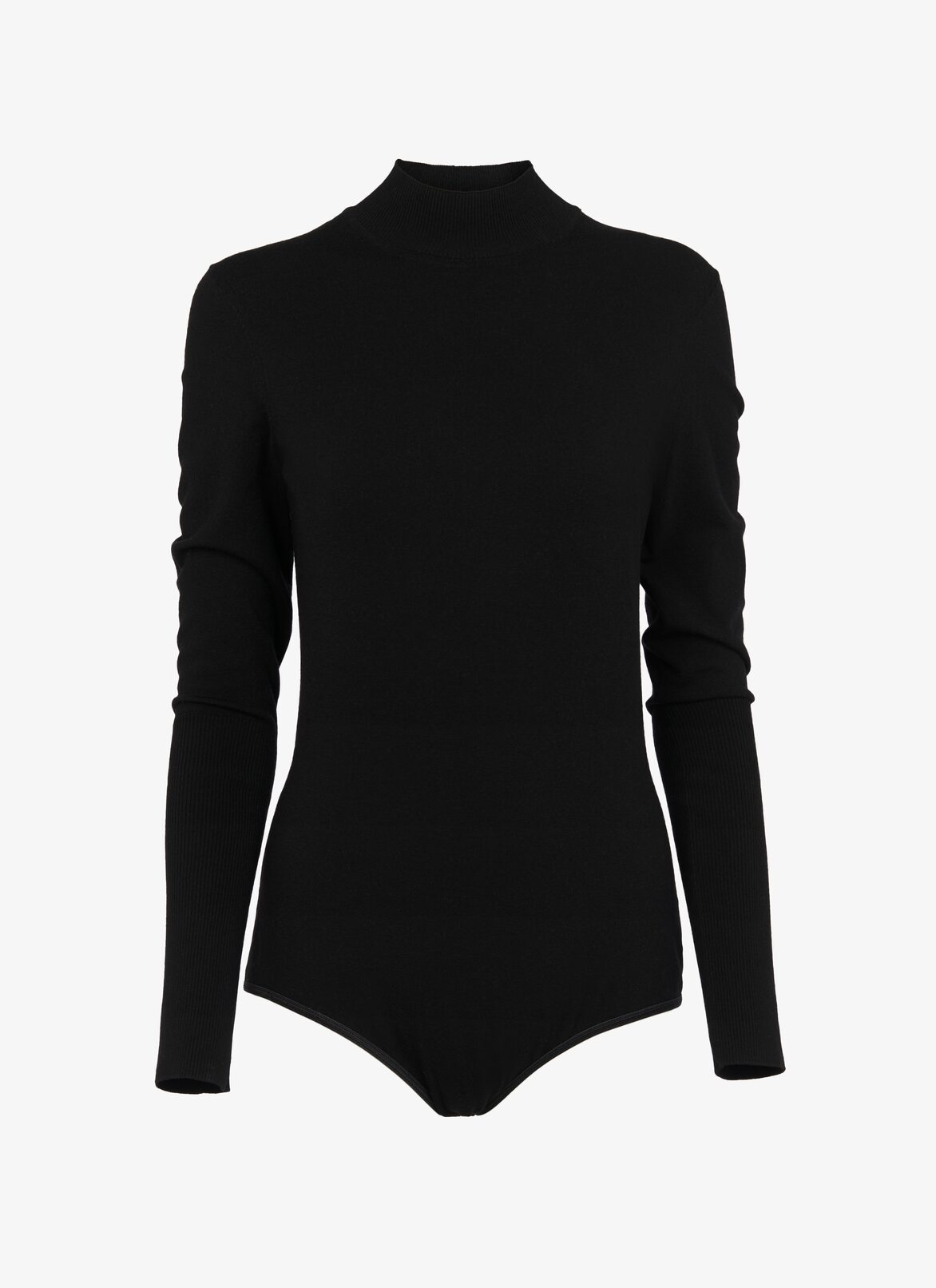 Long-sleeved wool-blend bodysuit 
 ALAÏA BLACK LONG-SLEEVED WOOL-BLEND BODYSUIT
